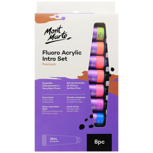 FLURO ACRYLIC PAINT INTRO SET 8PCX18