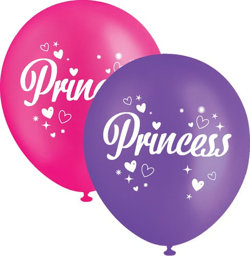 BALLOON PRINTED 10PK 30CM PRINCESS