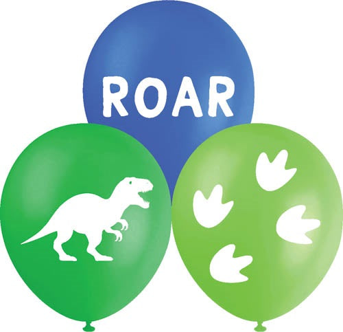 BALLOON PRINTED 10PK 30CM DINOSAUR