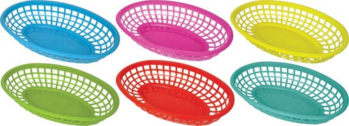 SERVING BASKET LGE 6PK ASST CLRS