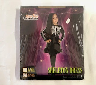 COSTUME GIRLS SKELETON DRESS