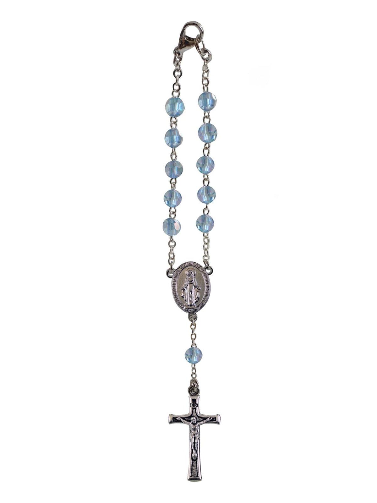 CAR ROSARY BIRTHSTONE AQUAMARINE