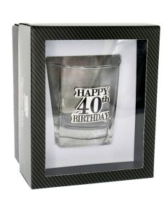 SCOTCH GLASS 40TH BADGE BLACK