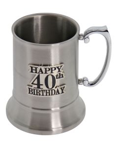 BEER MUG S/S BADGED 40TH
