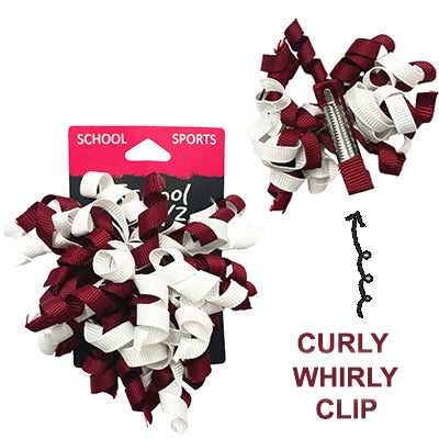 SCHOOL DAYZ CURLY WHIRLY CLIP 2PK MAROO