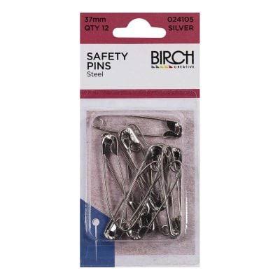 SAFETY PINS STEEL 37MM 12PK