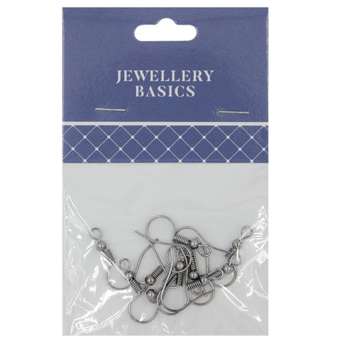 EARRING SHEPHERD HOOKS 20MM ANT SILVER