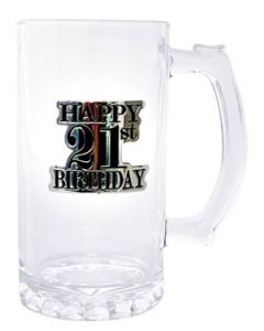 BEER STEIN 21ST BADGE STRAIGHT