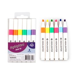HIGHLIGHTER SQR 6PK CHISEL TIP