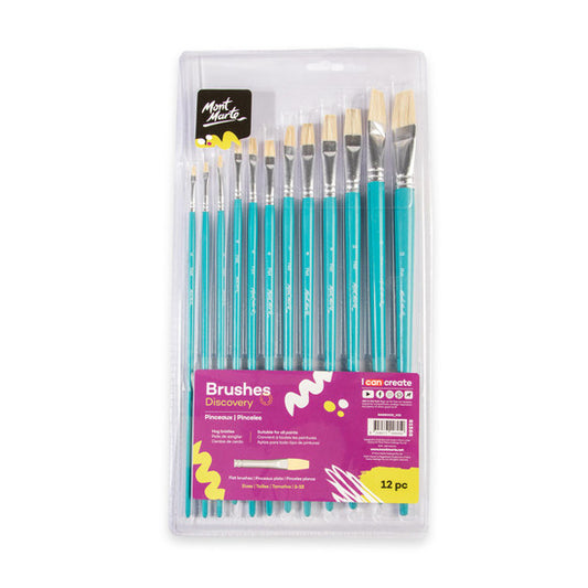 ARTIST BRUSHES SILVER SERIES 12PC FLAT