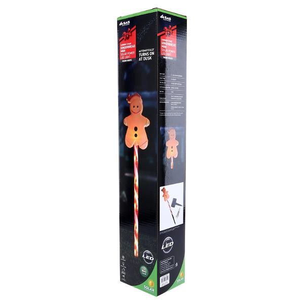 SOLAR STAKE LIGHT GINGERBREAD MAN