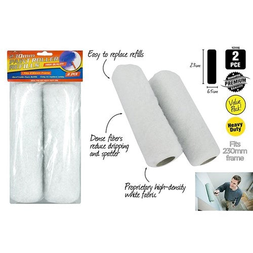 PAINT ROLLER REFILLS 23CM 2PC