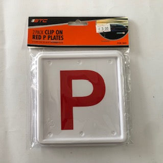 P PLATE RED CLIP ON