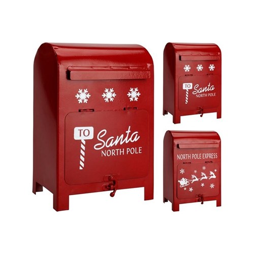 XMAS MAILBOX RED ASST