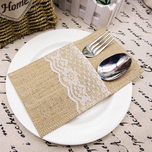 CUTLERY BAGS LINEN 3PC