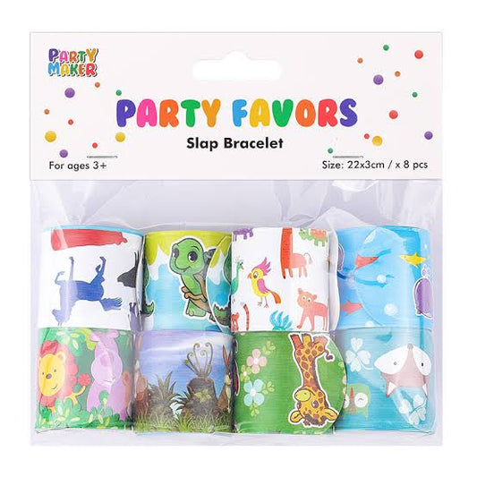 PARTY FAVOURS SLAP BRACELETS 8PC