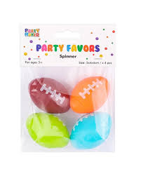 PARTY FAVOURS FOOTBALL SPINNER 4PC