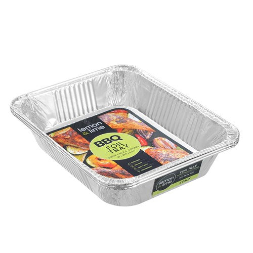 FOIL TRAYS RECT 3PK 32X26X6CM