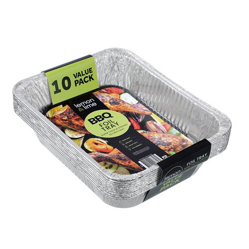 FOIL TRAYS RECT 10PK 32X26X6CM