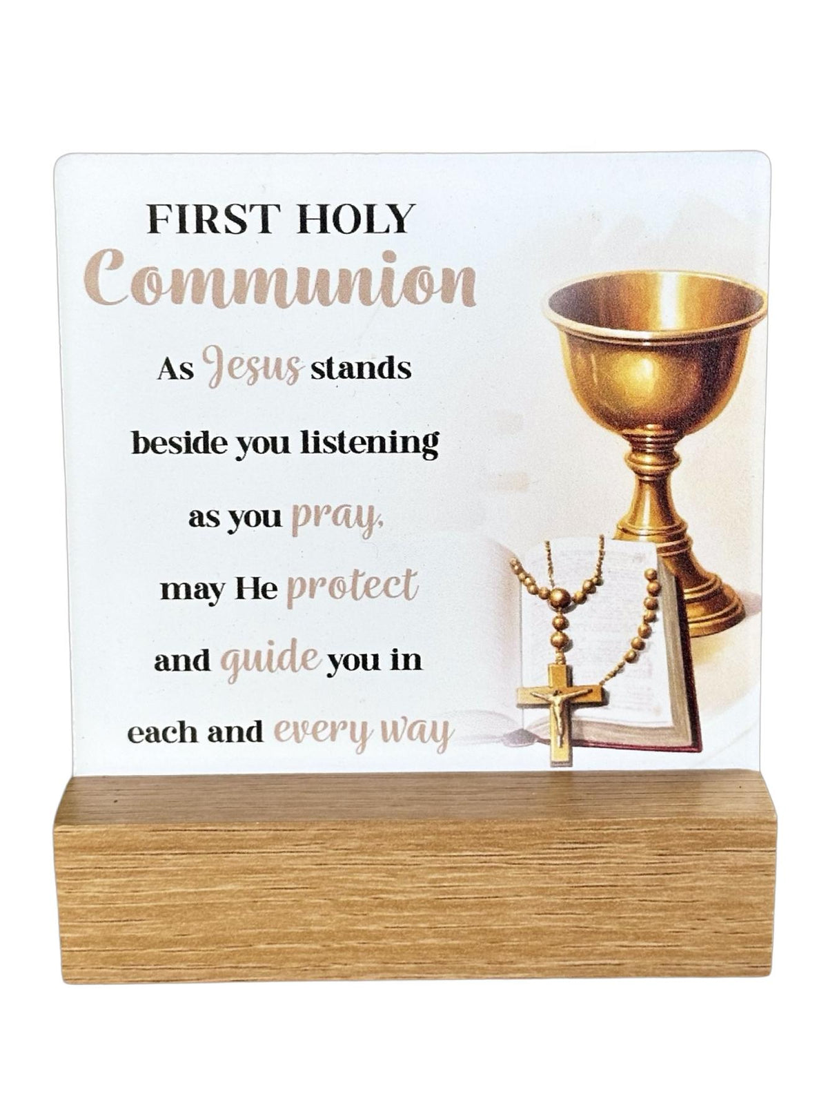 COMMUNION FLEUR PLAQUE