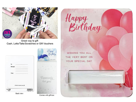 GIFT CARD WITH A TWIST - BIRTHDAY PINK