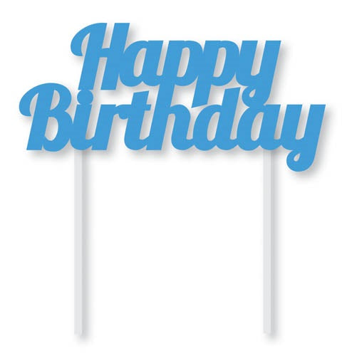 CAKE TOPPER HAPPY BIRTHDAY BLUE