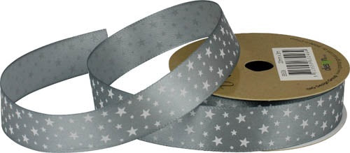 RIBBON SP 20MM X 3M SILVER STARS