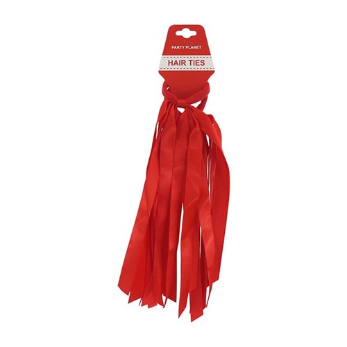 HAIR TIES TASSEL PK2 RED