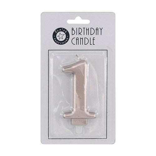 CANDLE NUMBER ROSE GOLD 9CM 1