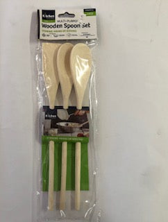 WOODEN SPOONS 30CM 3PK