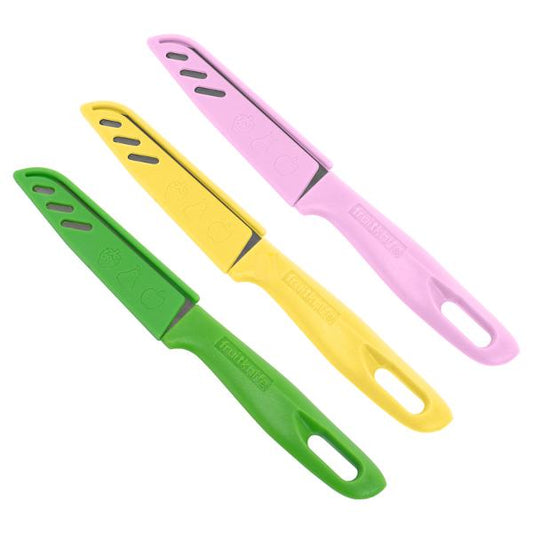 FRUIT PARING KNIFE W/COVER 19.5CM ASST