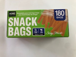 SNACK BAGS SNAP LOCK 15X11CM 180PK