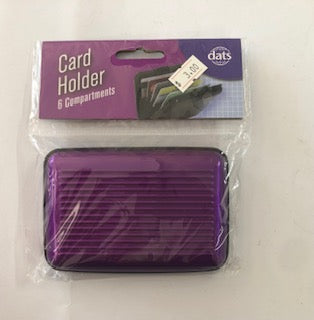 CARD HOLDER ALUMINIUM W/6 COMPARTMENTS