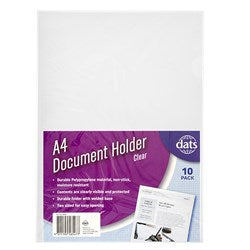 DOCUMENT FILE HOLDER A4 CLEAR 10PK