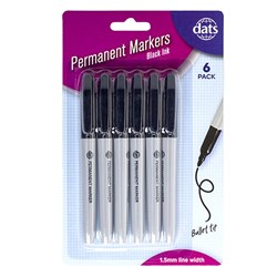 PERMANENT MARKER 6PK BLACK
