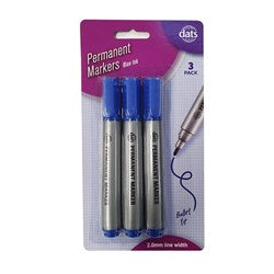 PERMANENT MARKER 3PK BLUE