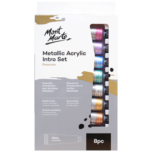 ACRYLIC PAINT METALLIC INTRO SET 8PCX18