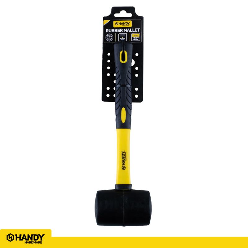 MALLET RUBBER HEAD BLK/YELLOW 16OZ