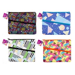 PENCIL CASE 2 ZIP 320X250MM ASST