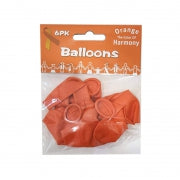 HARMONY DAY ORANGE BALLOONS 6PK