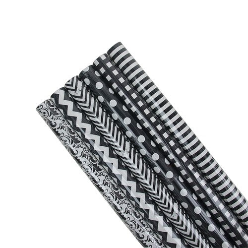 WRAPPING PAPER 70CM X 5M BLACK & WHITE