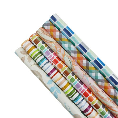 WRAPPING PAPER 70CM X 5M RETRO PATTERN