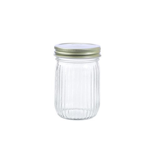 GLASS JAR ROMA RIBBED 300ML