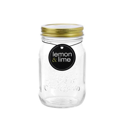 GLASS JAR ROMA RIBBED 550ML