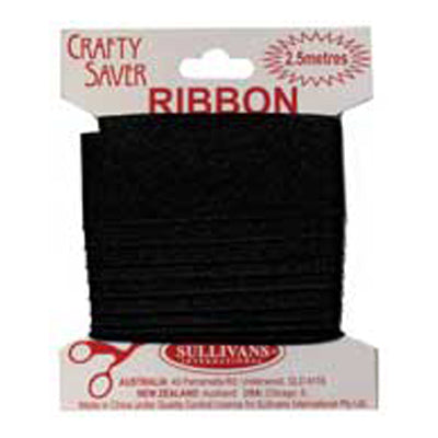 RIBBON CARDED 25MM BLACK