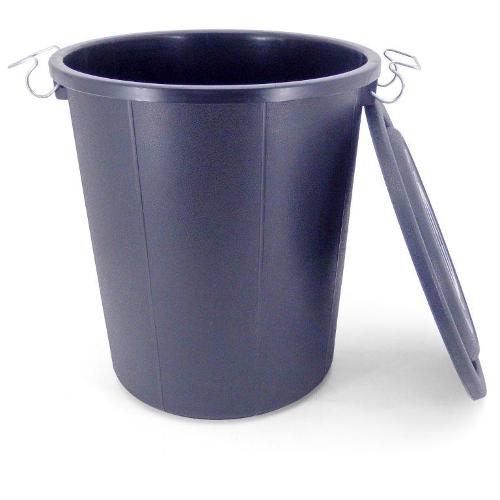 PAIL W/STEEL HANDLE 43LT BLACK