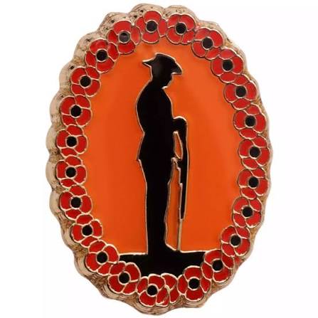 GOING DOWN OF THE SUN POPPY LAPEL PIN