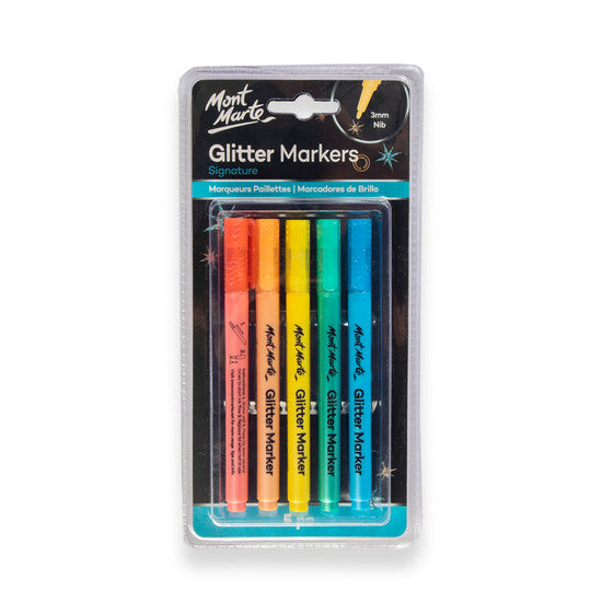 GLITTER MARKERS MM 5PC