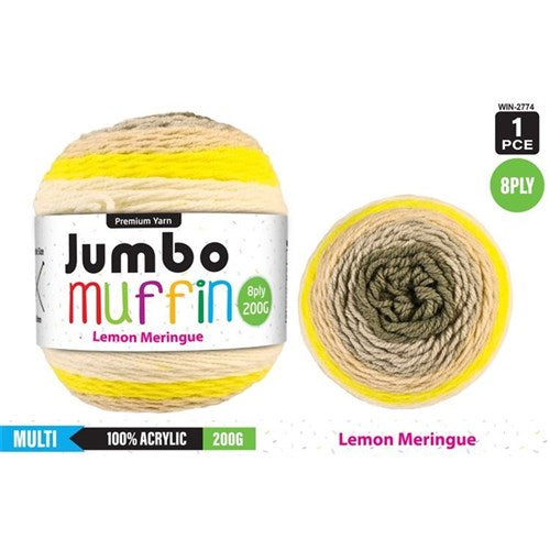 MUFFIN YARN 8PLY 200G LEM MERINGUE