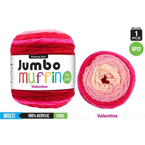 MUFFIN YARN 8PLY 200G VALENTINE
